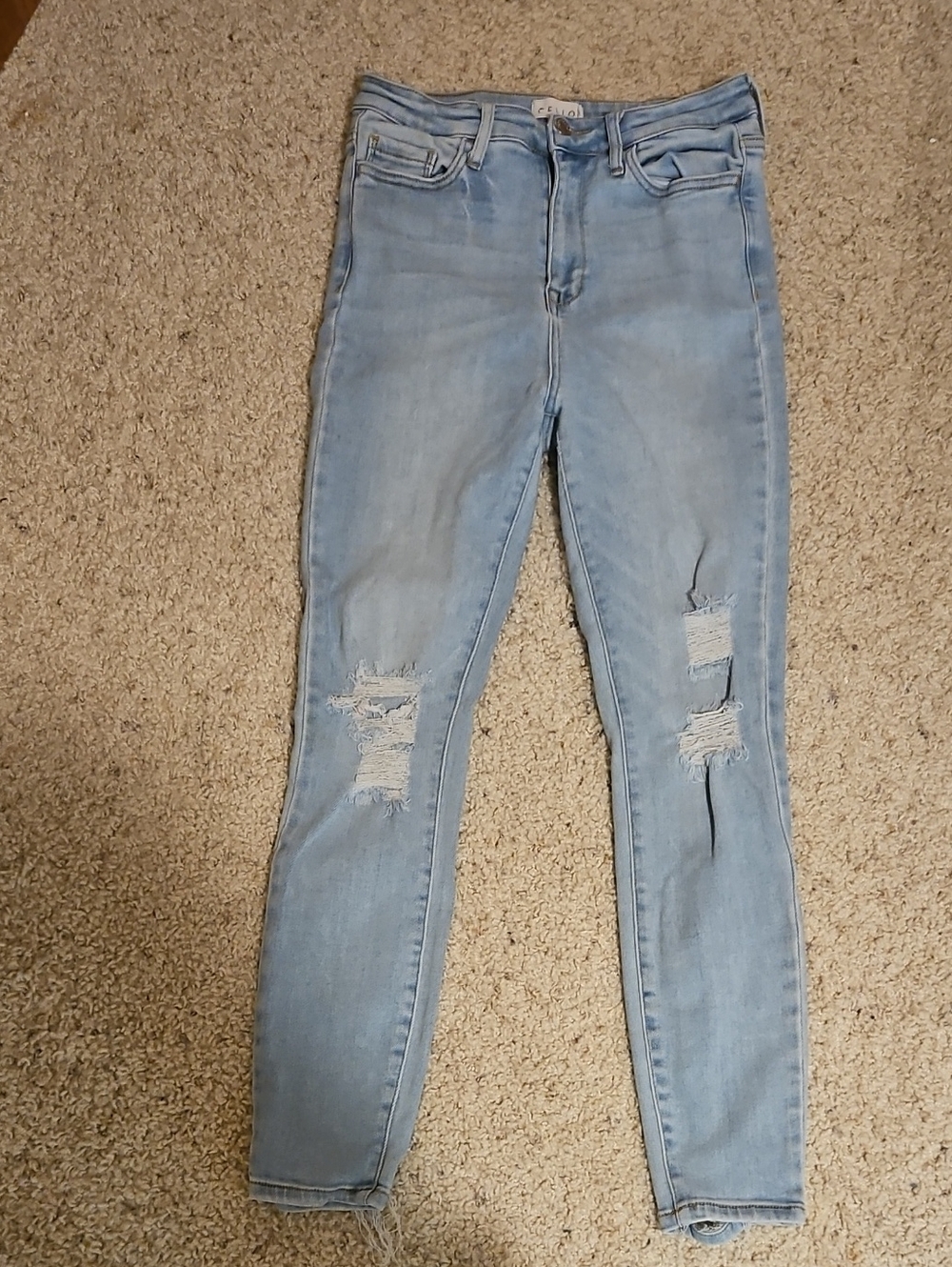 Cello Light Blue Skinny Ripped Jeans